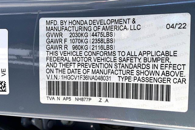 2022 Honda Accord Sedan Sport