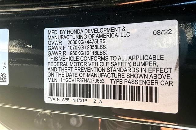 2022 Honda Accord Sedan Sport