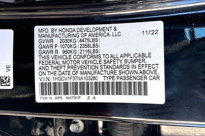 2022 Honda Accord Sedan Sport