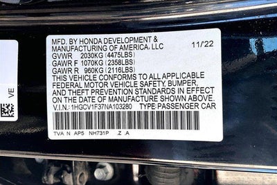 2022 Honda Accord Sedan Sport
