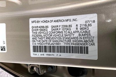 2018 Honda Accord Sedan EX 1.5T