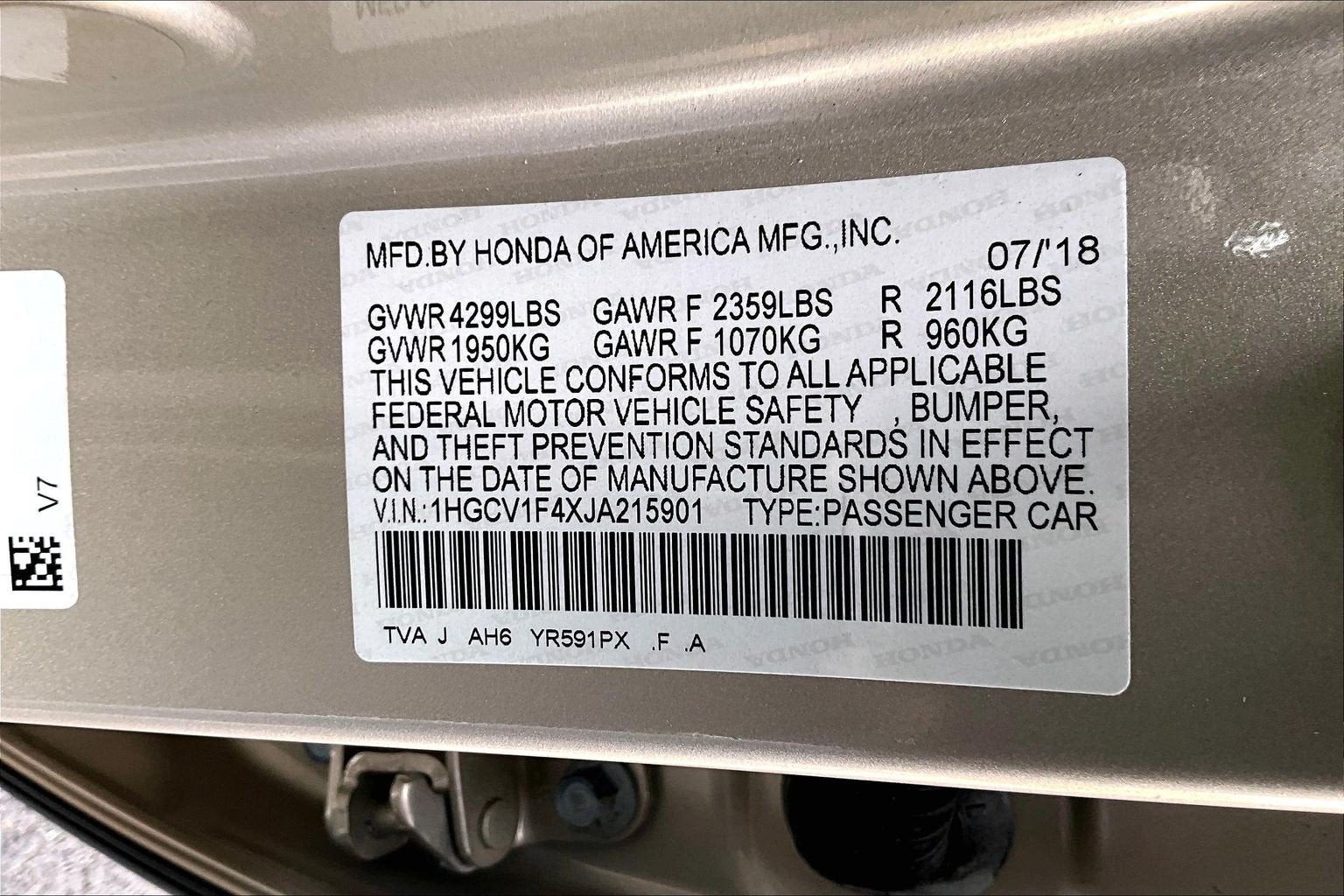 2018 Honda Accord Sedan EX 1.5T