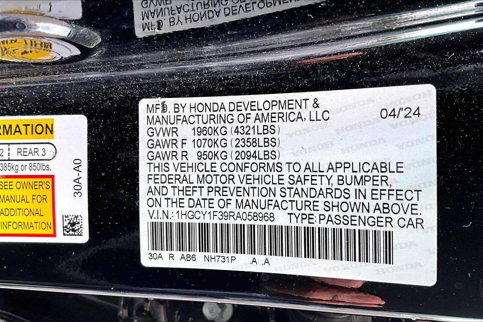 2024 Honda Accord Sedan EX