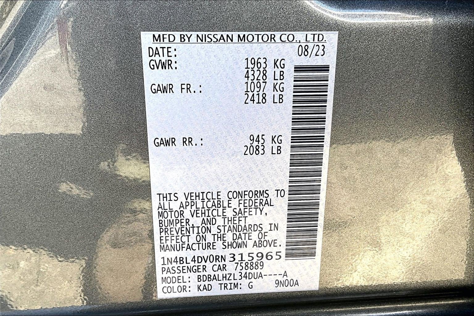 2024 Nissan Altima 2.5 SV