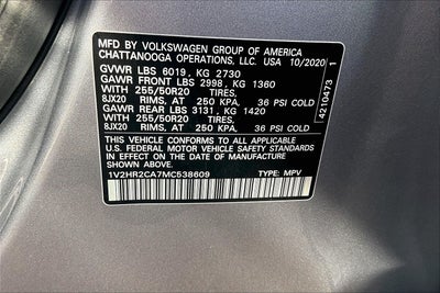 2021 Volkswagen Atlas 3.6L V6 SE w/Technology