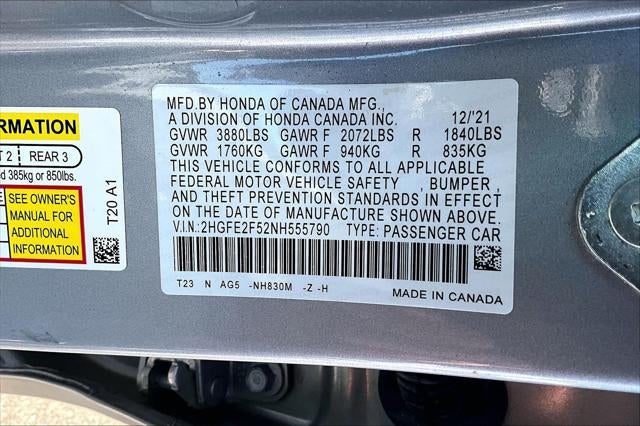 2022 Honda Civic Sedan Sport