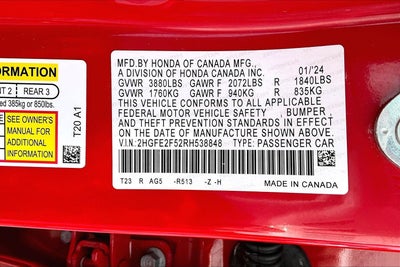 2024 Honda Civic Sedan Sport