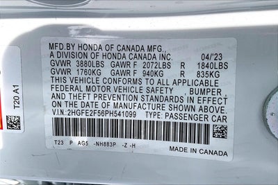 2023 Honda Civic Sedan Sport