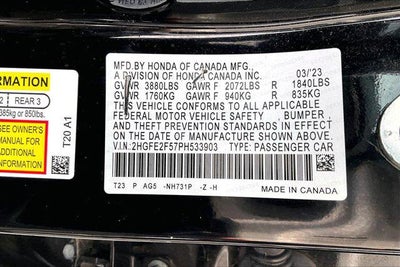 2023 Honda Civic Sedan Sport