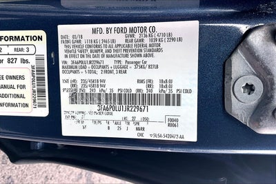 2018 Ford Fusion Hybrid SE