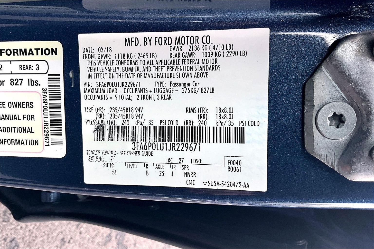 2018 Ford Fusion Hybrid SE