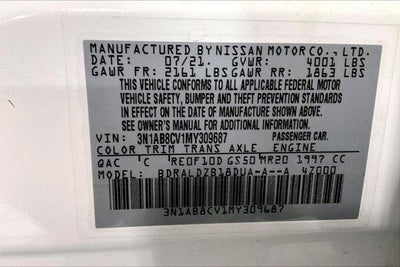 2021 Nissan Sentra SV