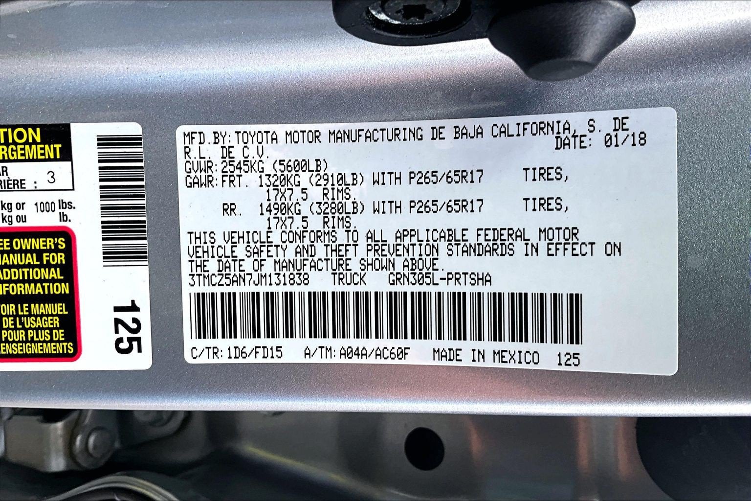 2018 Toyota Tacoma TRD Sport