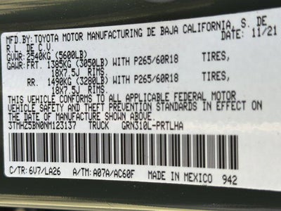 2022 Toyota Tacoma 4WD Limited