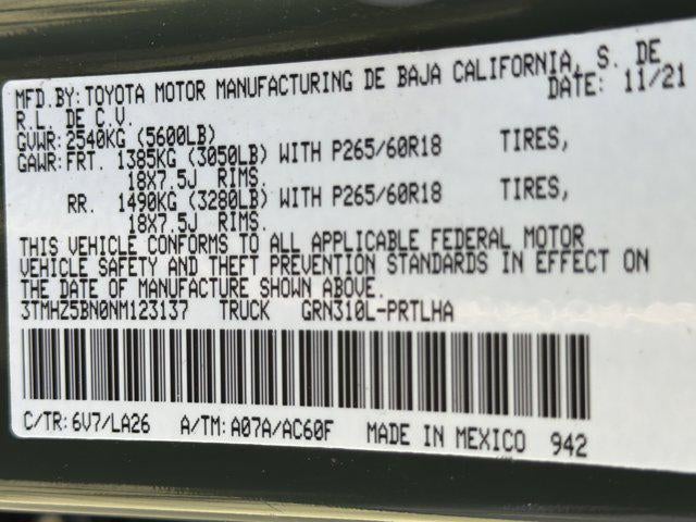 2022 Toyota Tacoma 4WD Limited