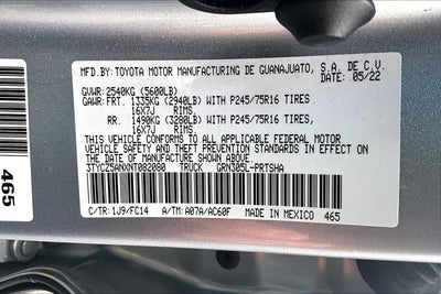2022 Toyota Tacoma 4WD SR5