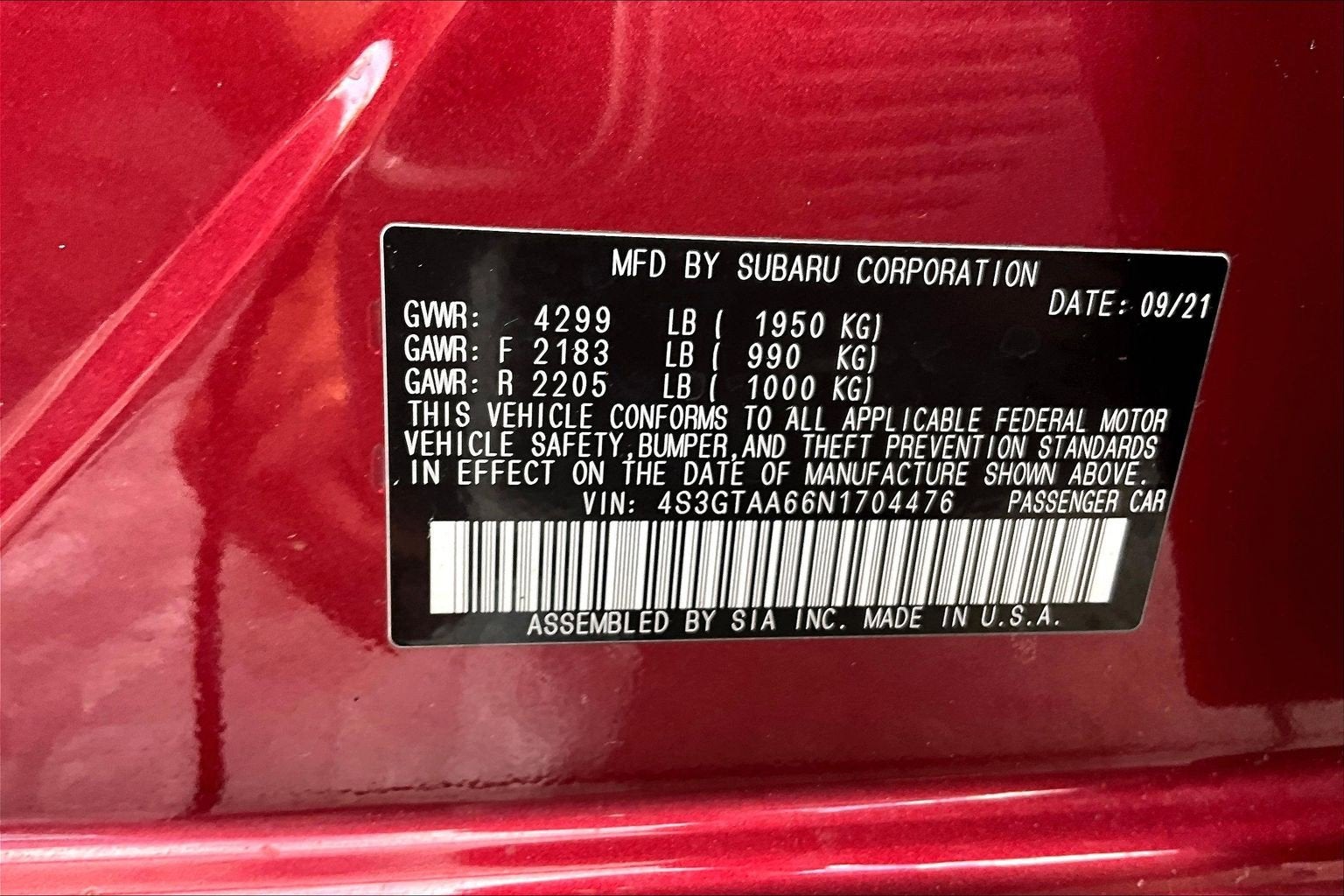 2022 Subaru Impreza 5-door Manual