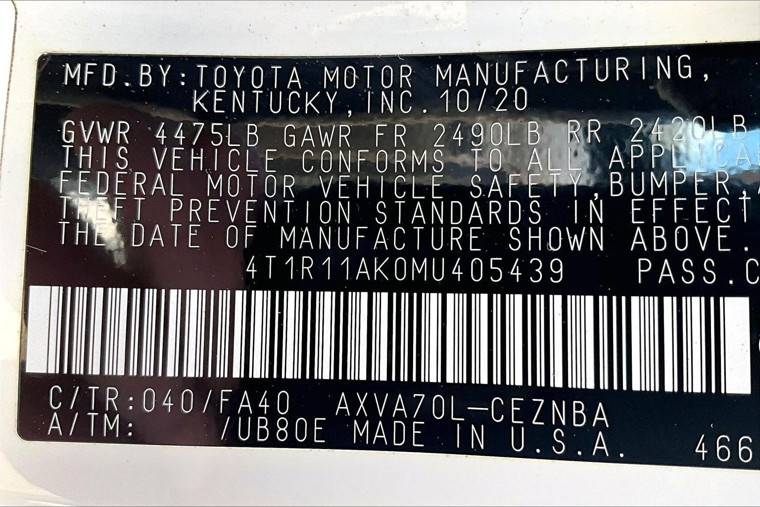 2021 Toyota Camry LE