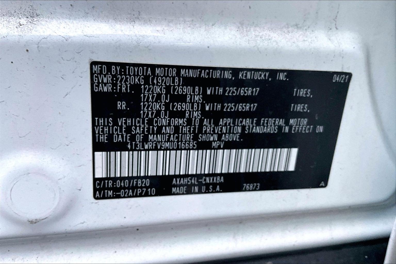 2021 Toyota RAV4 Hybrid LE