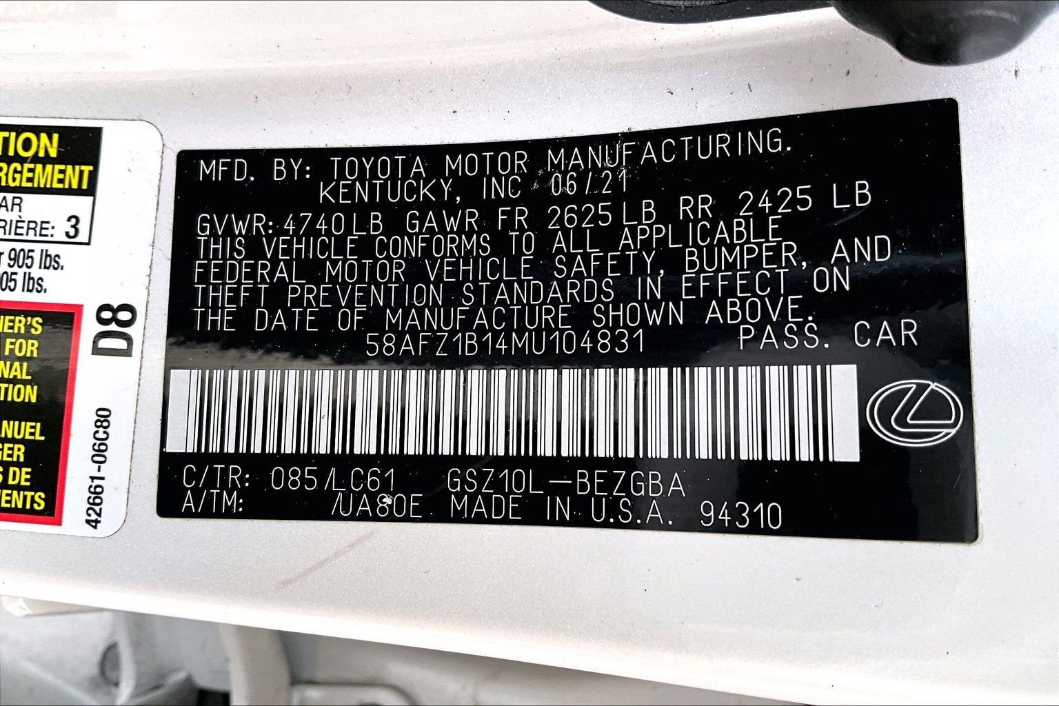 2021 Lexus ES ES 350 Ultra Luxury