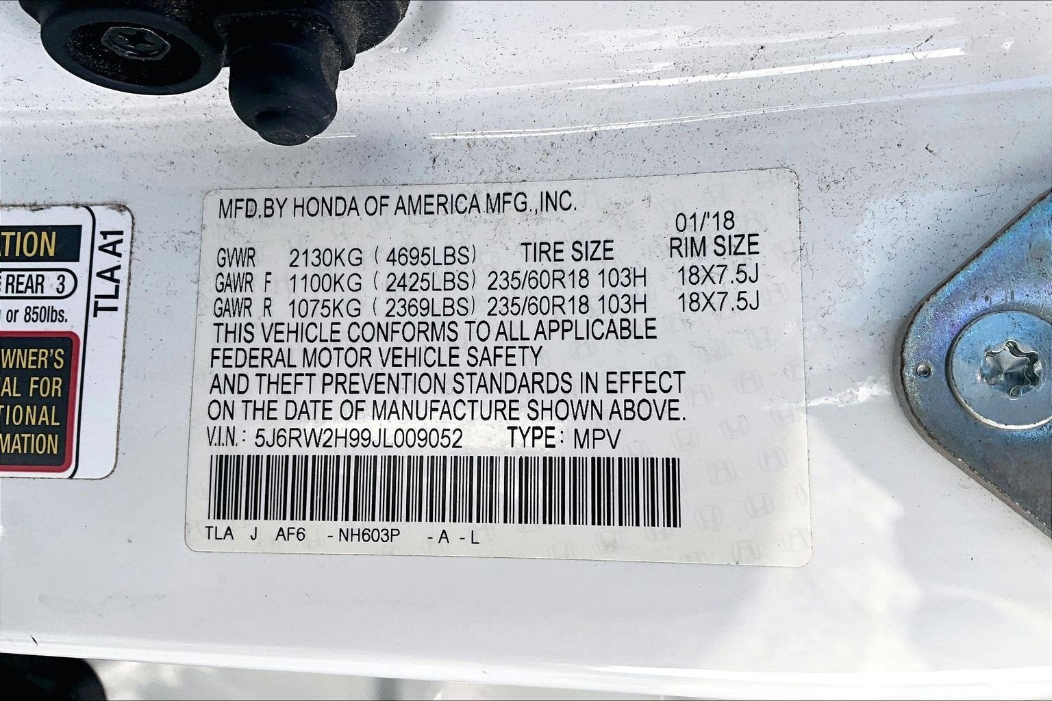 2018 Honda CR-V Touring