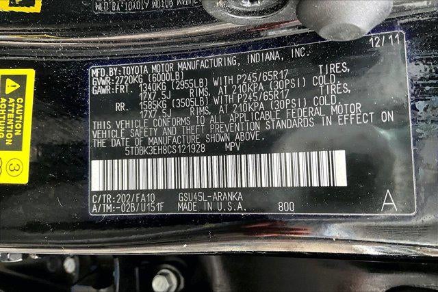 2012 Toyota Highlander 4WD 4dr V6 (Natl)