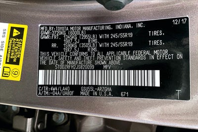 2018 Toyota Highlander Limited Platinum