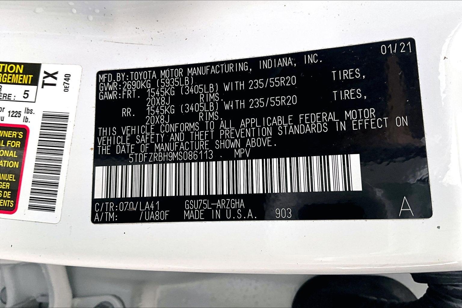 2021 Toyota Highlander Platinum