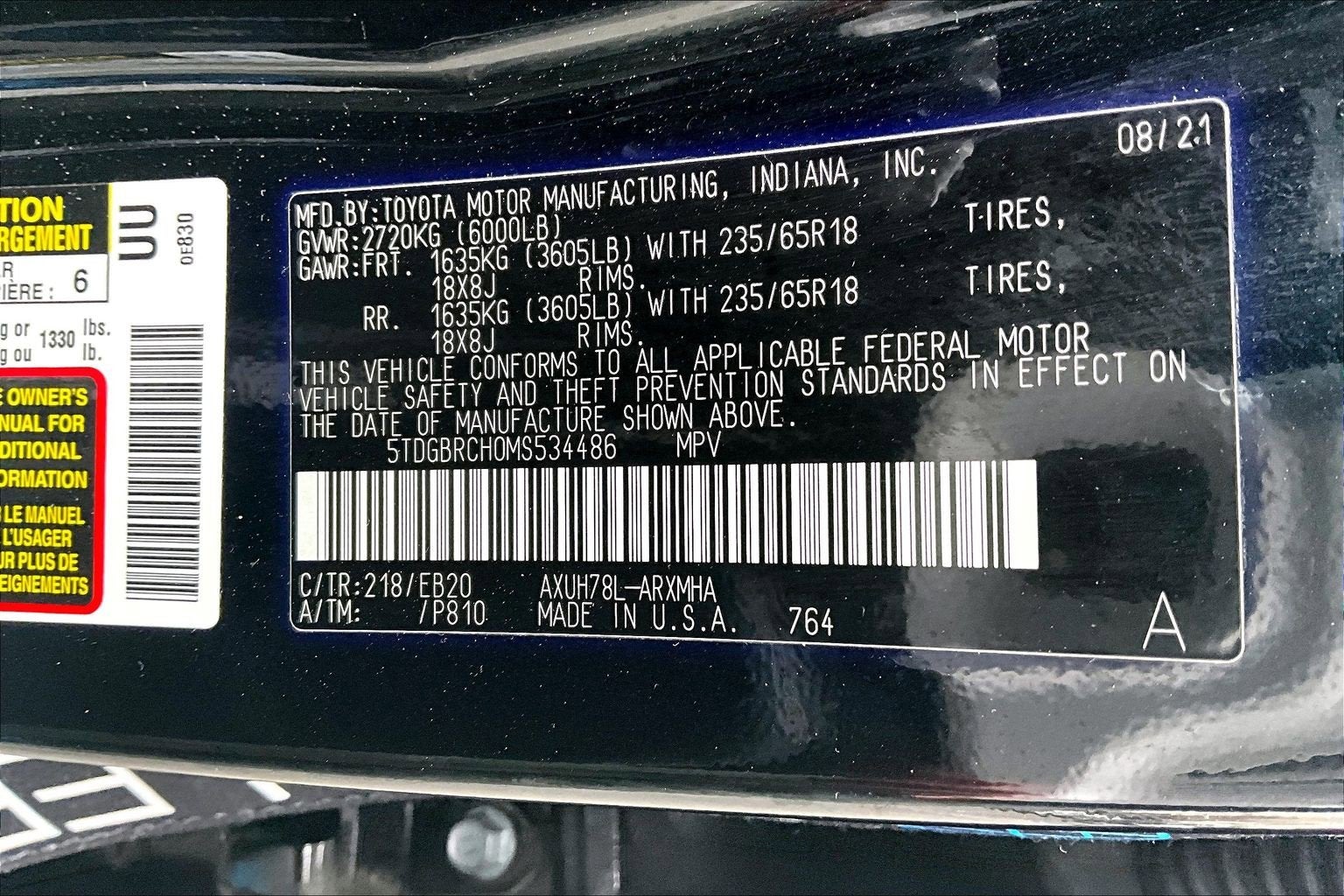 2021 Toyota Highlander Hybrid XLE