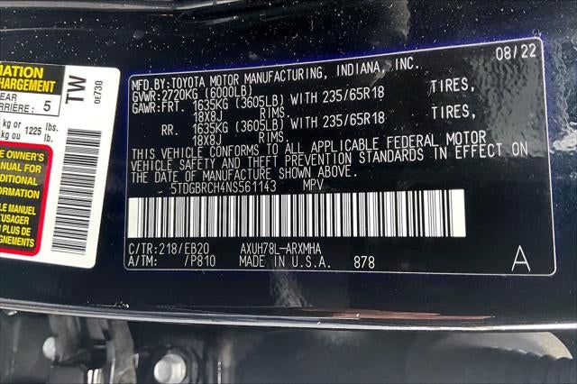 2022 Toyota Highlander Hybrid XLE