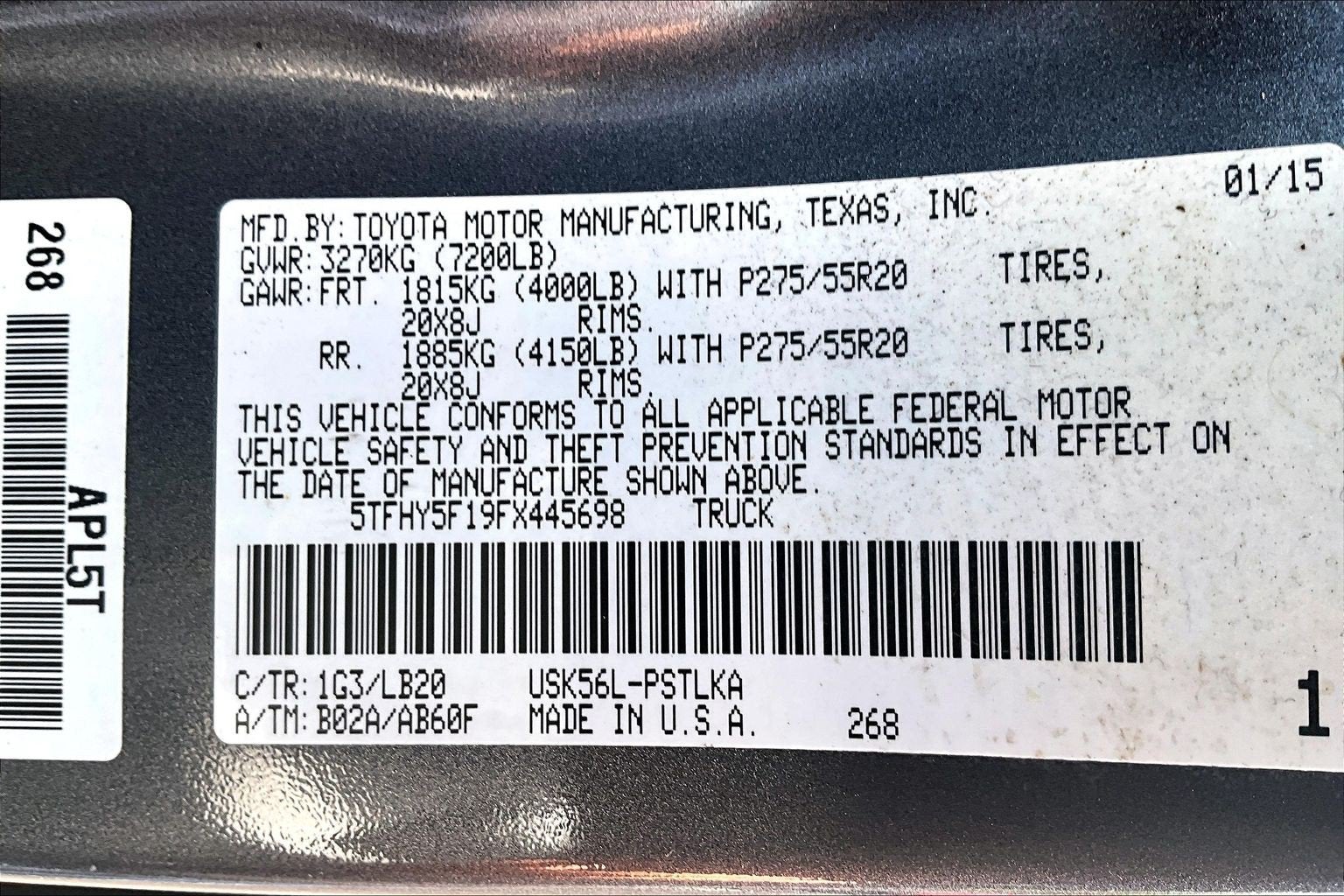 2015 Toyota Tundra 4WD Truck LTD