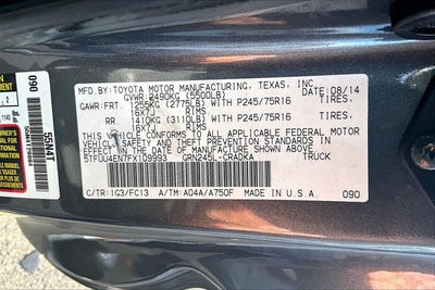 2015 Toyota Tacoma 4WD Access Cab V6 AT (Natl)