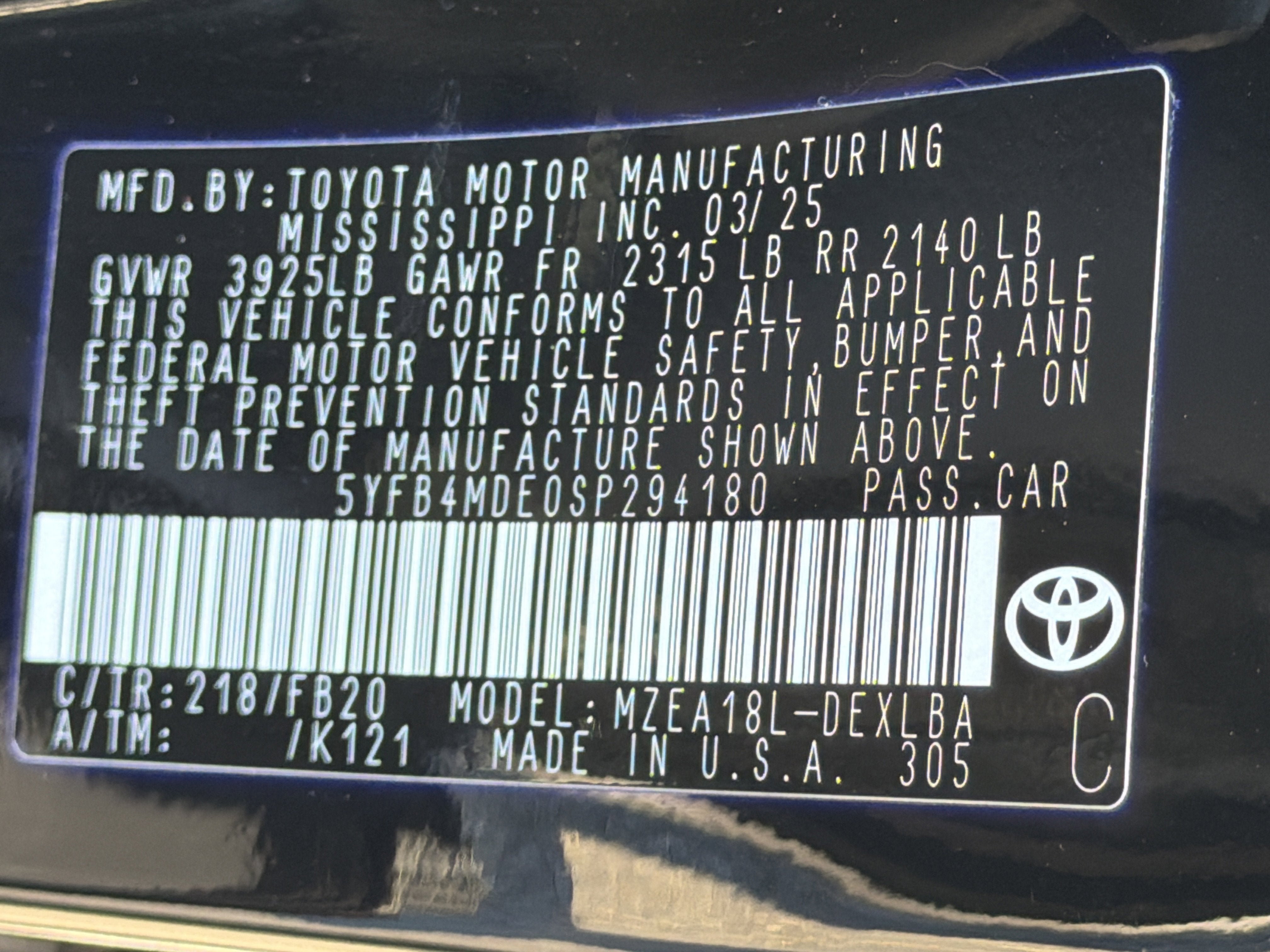 2025 Toyota Corolla LE