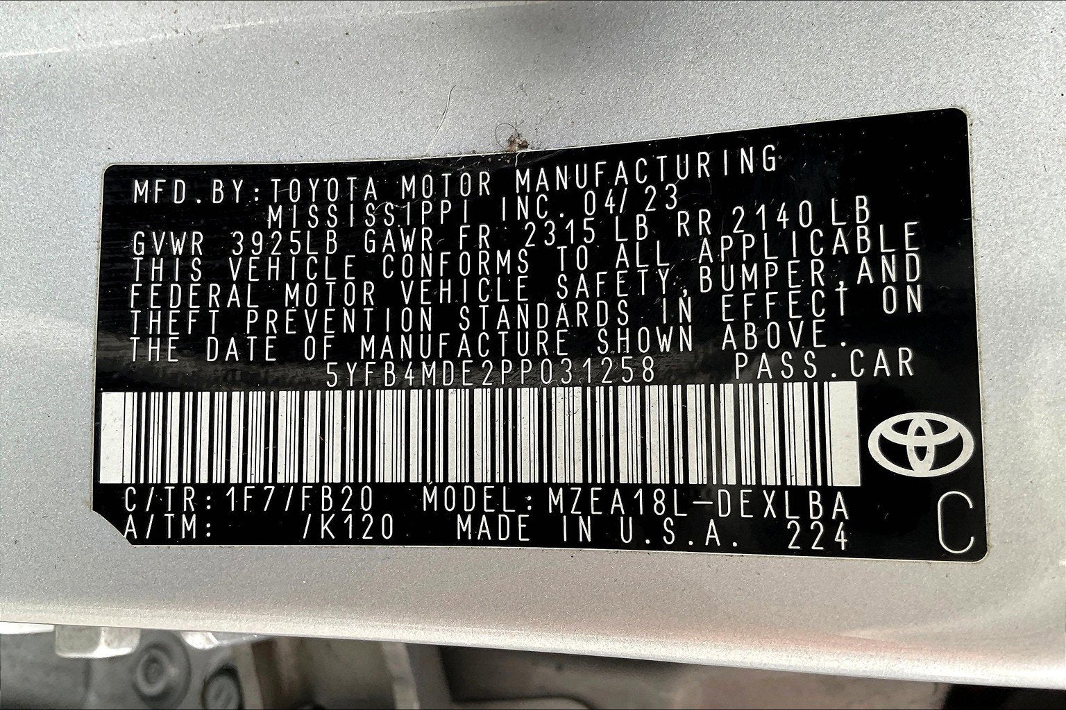 2023 Toyota Corolla LE