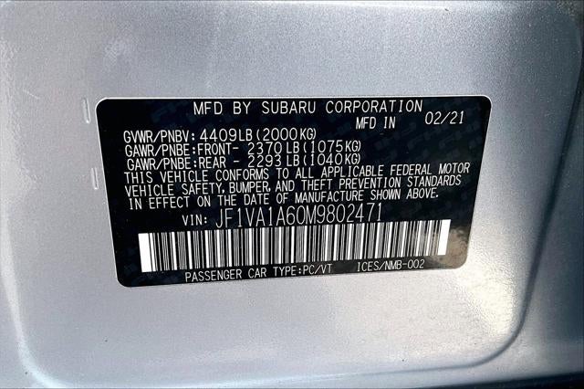 2021 Subaru WRX Manual