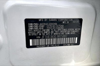 2020 Subaru WRX Manual