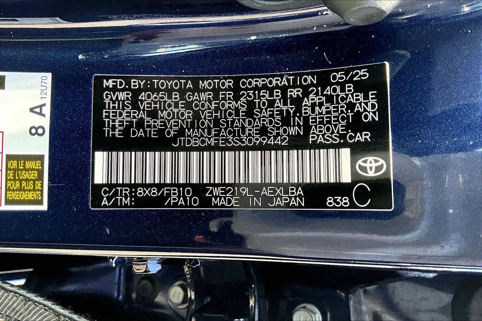 2025 Toyota Corolla Hybrid LE