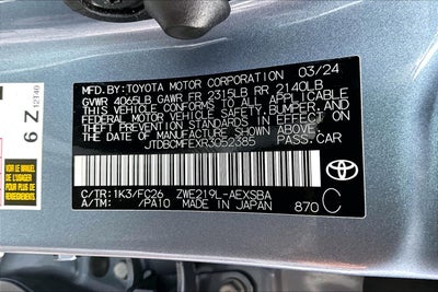 2024 Toyota Corolla Hybrid SE