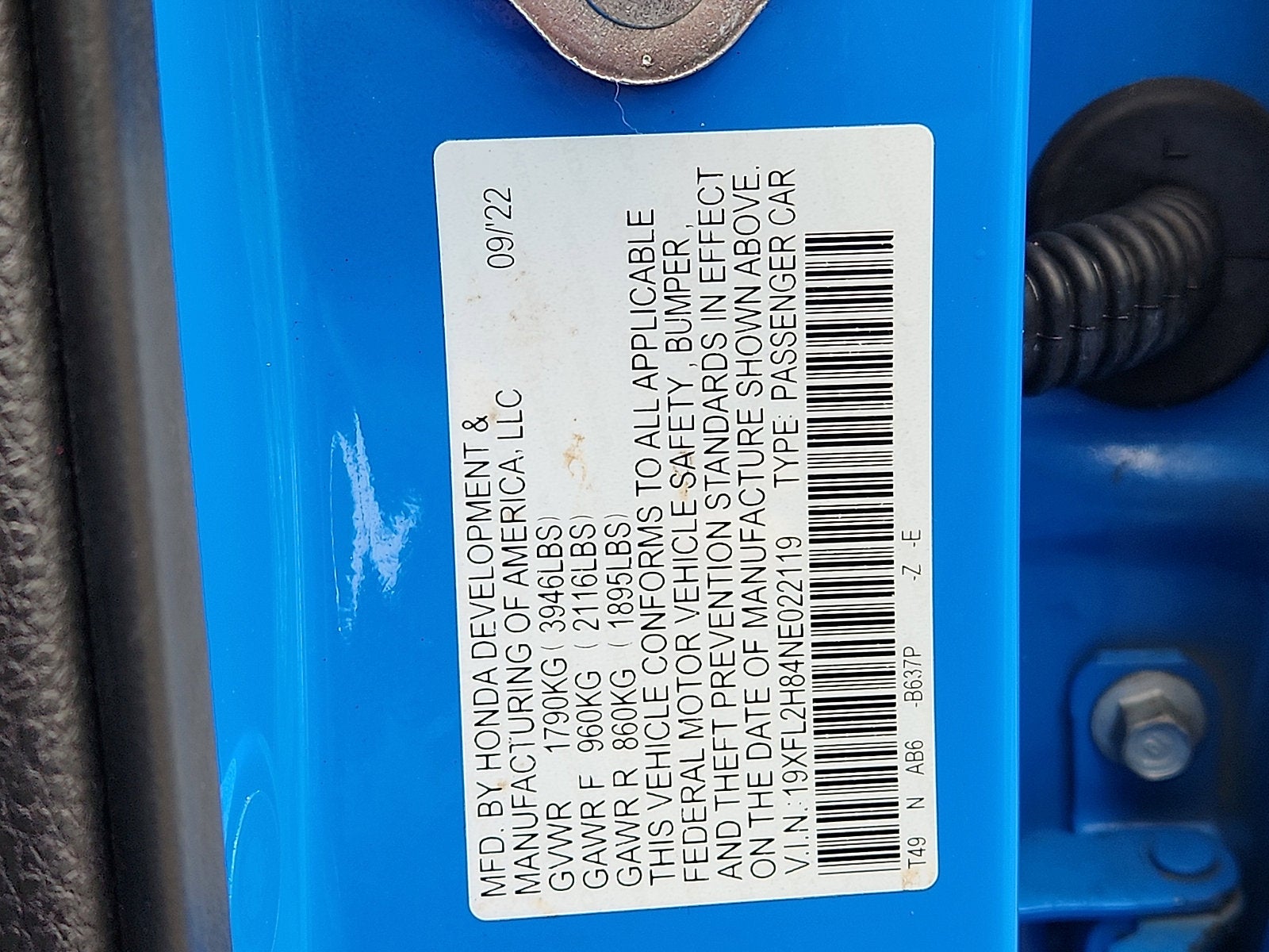 2022 Honda Civic Hatchback Sport