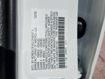 2026 Honda Civic Hatchback FWD Touring Hybrid