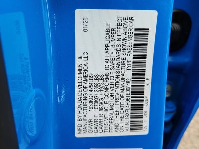 2026 Honda Civic Hatchback FWD Touring Hybrid