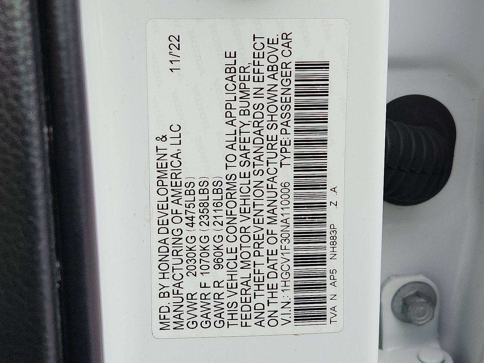 2022 Honda Accord Sedan Sport