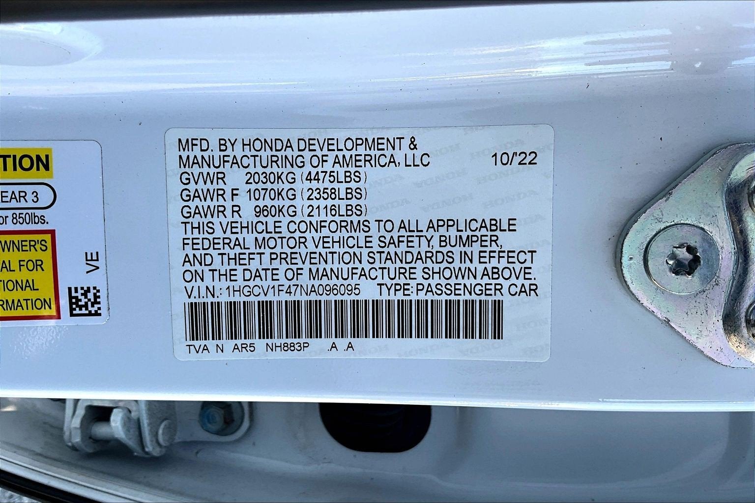 2022 Honda Accord Sedan Sport SE