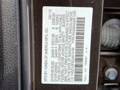 2018 Honda Accord Hybrid EX-L