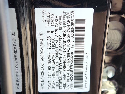 2019 Honda Accord Hybrid EX-L