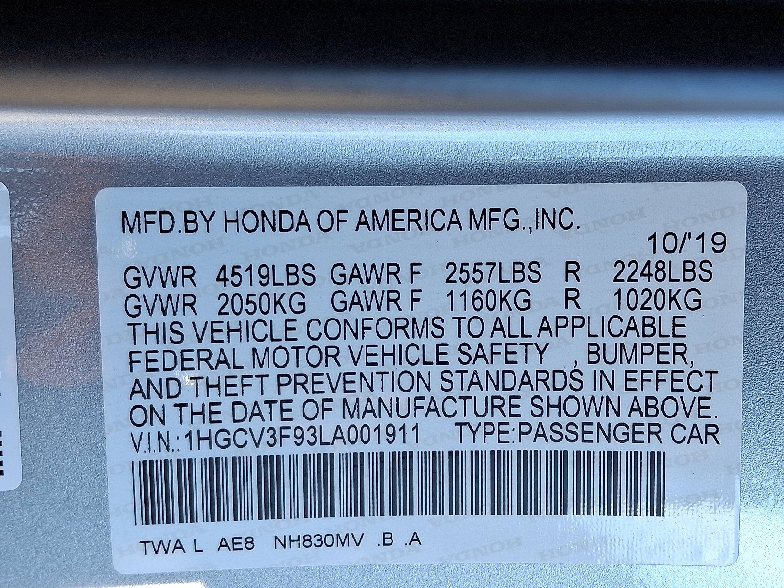 2020 Honda Accord Hybrid Touring