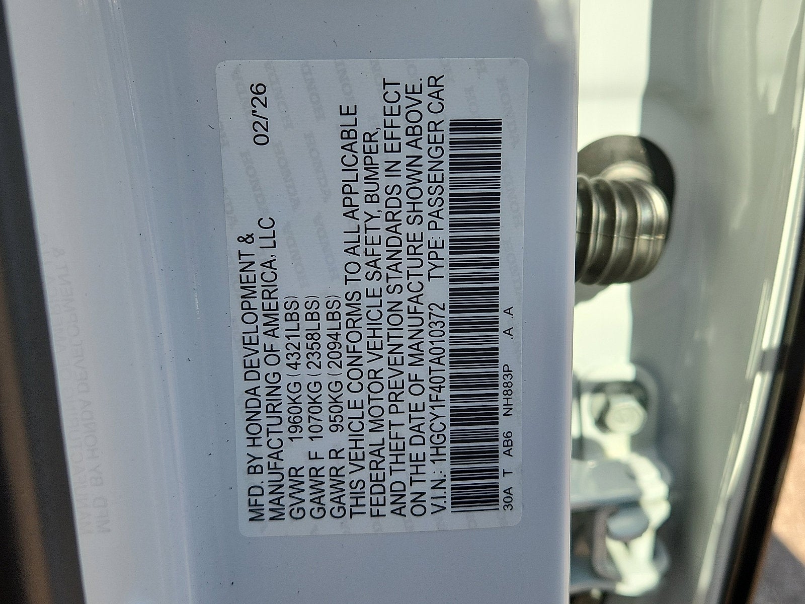 2026 Honda Accord Sedan SE