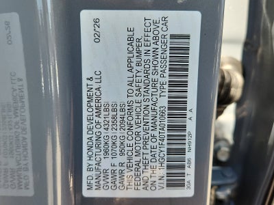 2026 Honda Accord Sedan SE