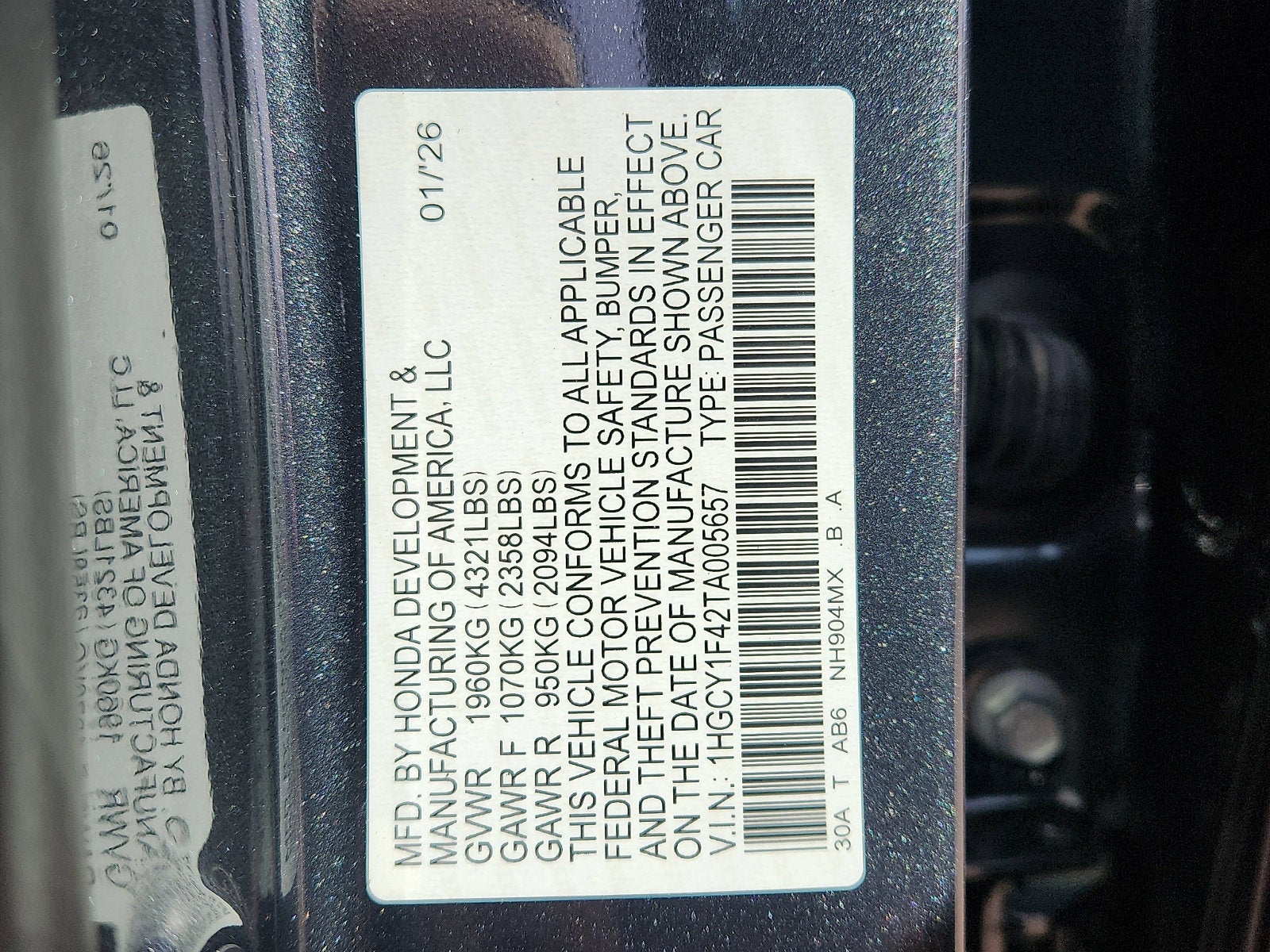 2026 Honda Accord Sedan SE