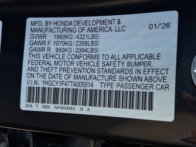 2026 Honda Accord Sedan SE